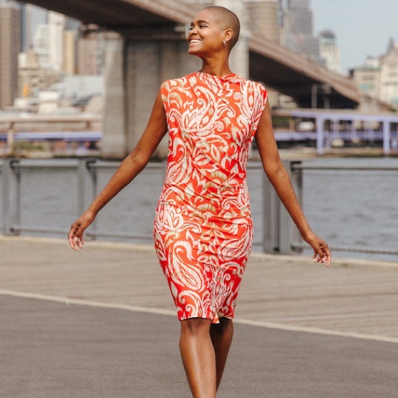 Clara Sunwoo Butter Knit - Side Slit Midi Dress - Paisley Lotus - Picture 6 of 16